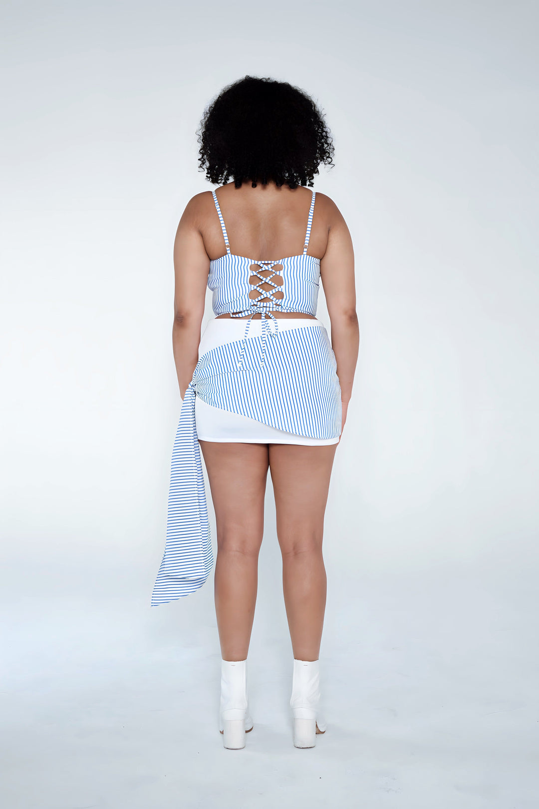 Stripe Lace Up Corset