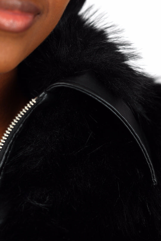 Lisa Cropped Faux Fur Jacket