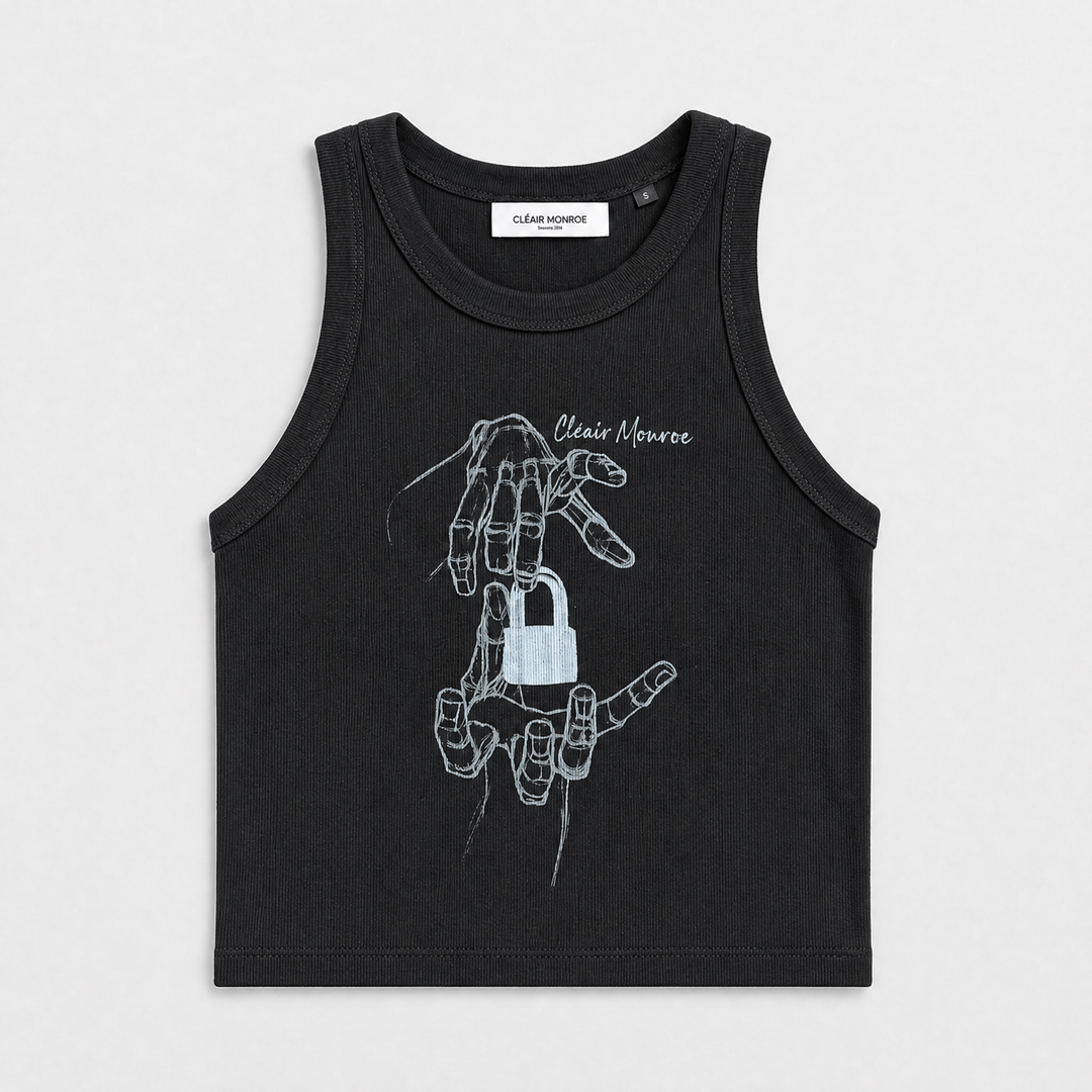 Lock On Hand Crop Ribbed Tank