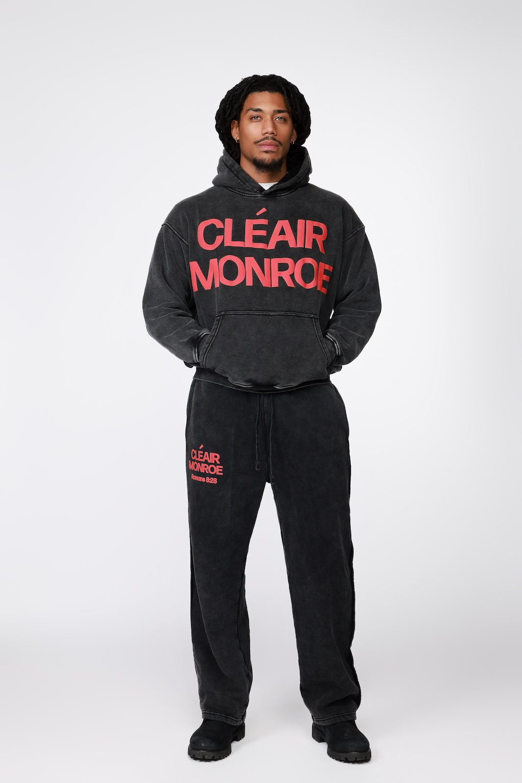 Icon Sweatsuit Pant Red & Black