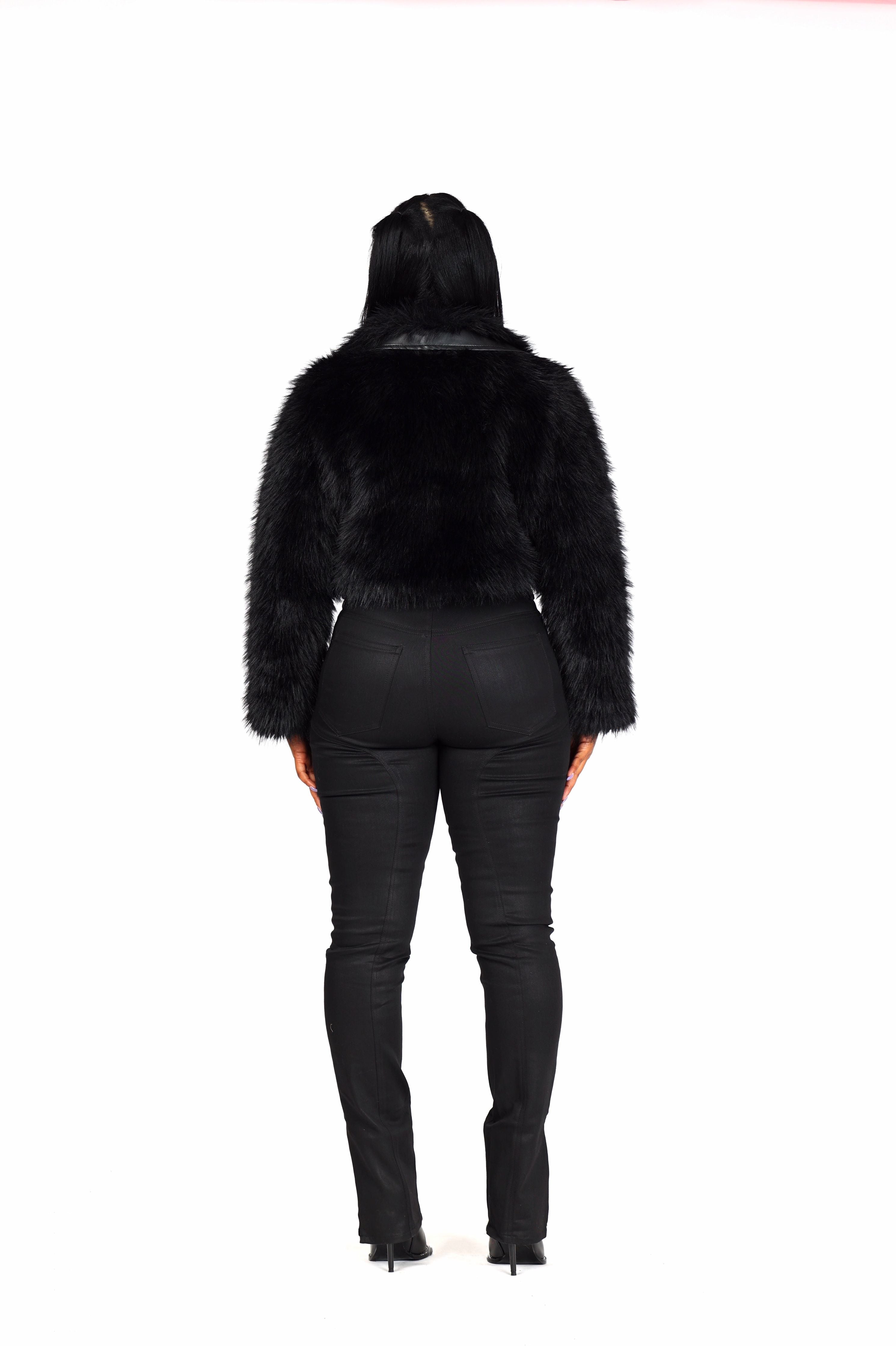 Lisa Cropped Faux Fur Jacket