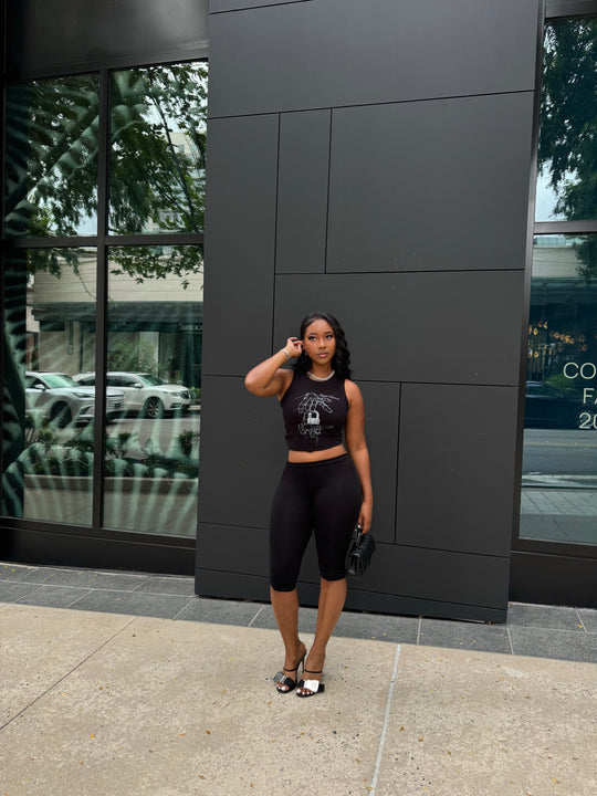 Lock On Hand Crop Ribbed Tank