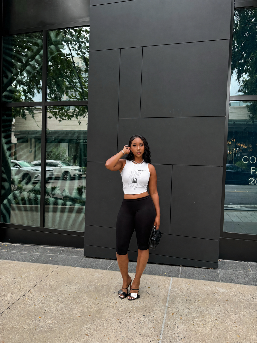 Lock on Hand Crop Ribbed Tank