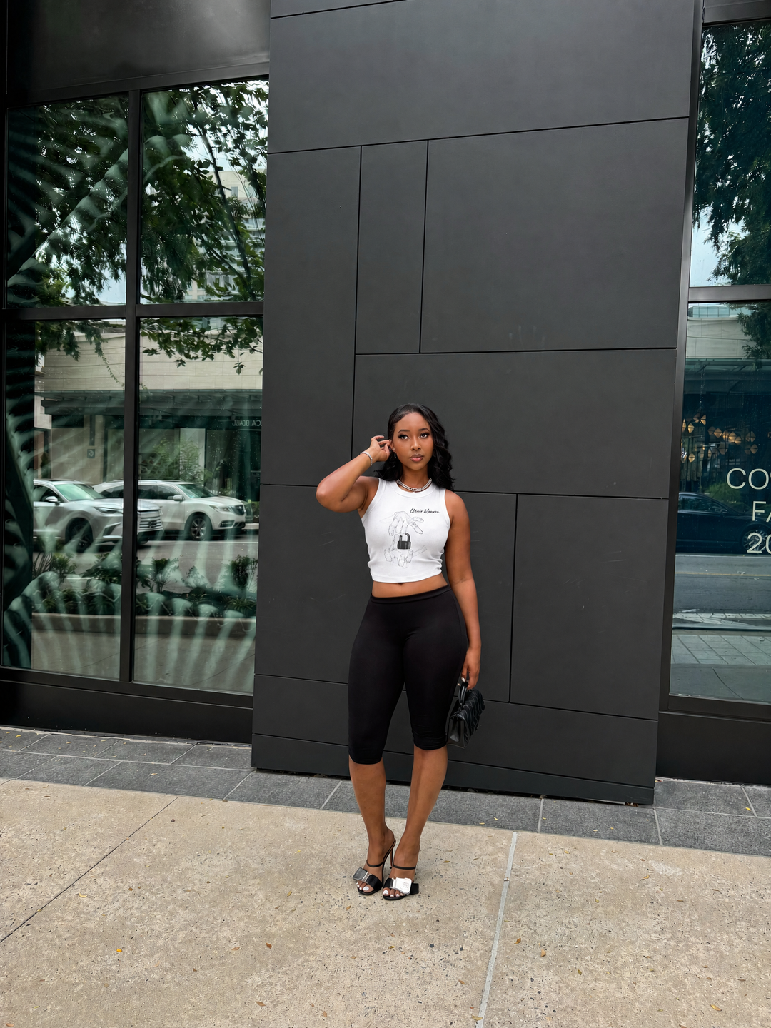 Lock on Hand Crop Ribbed Tank